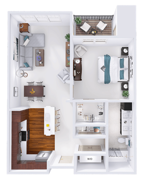 a floor plan of a house with a bedroom and a living room